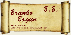 Branko Bogun vizit kartica